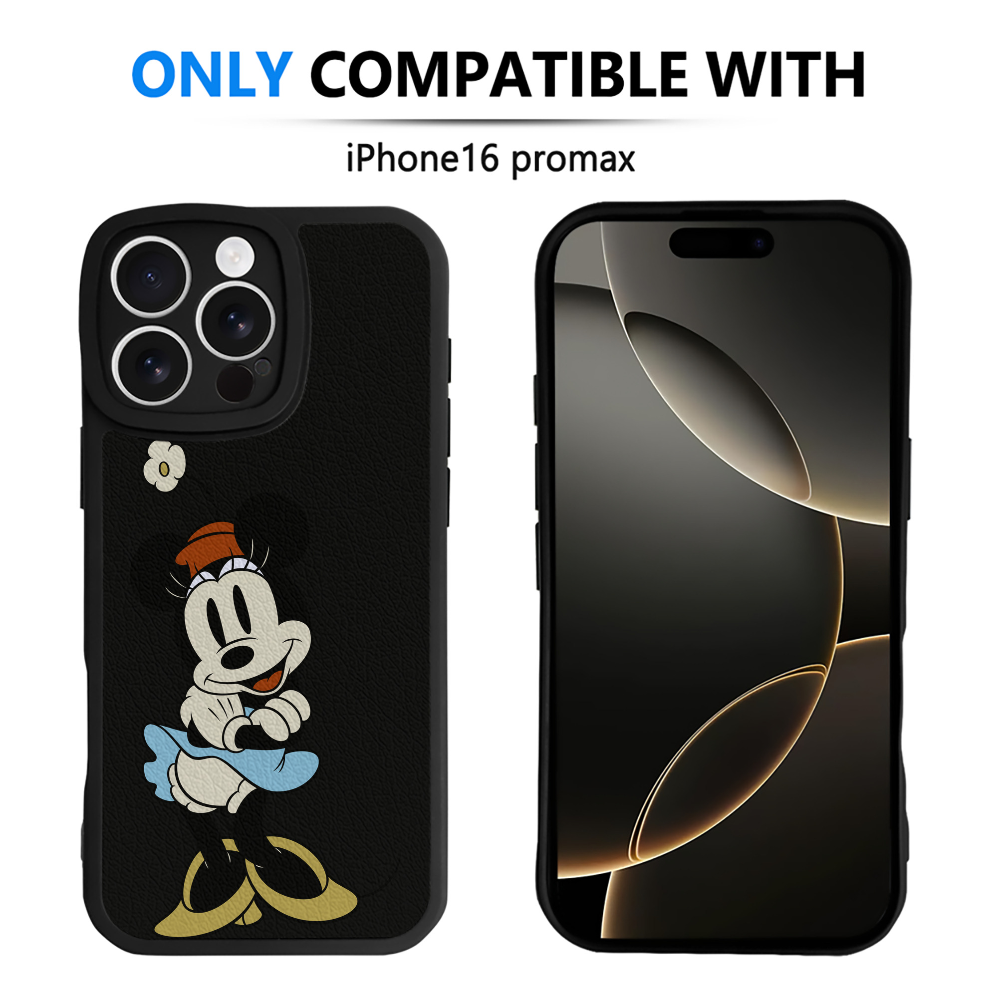 （画像用） ミッキーマウス Mickey Mouse 【iPhone 16シリーズ対応】シリコンスマホケース（レザー調） 材質：シリコン